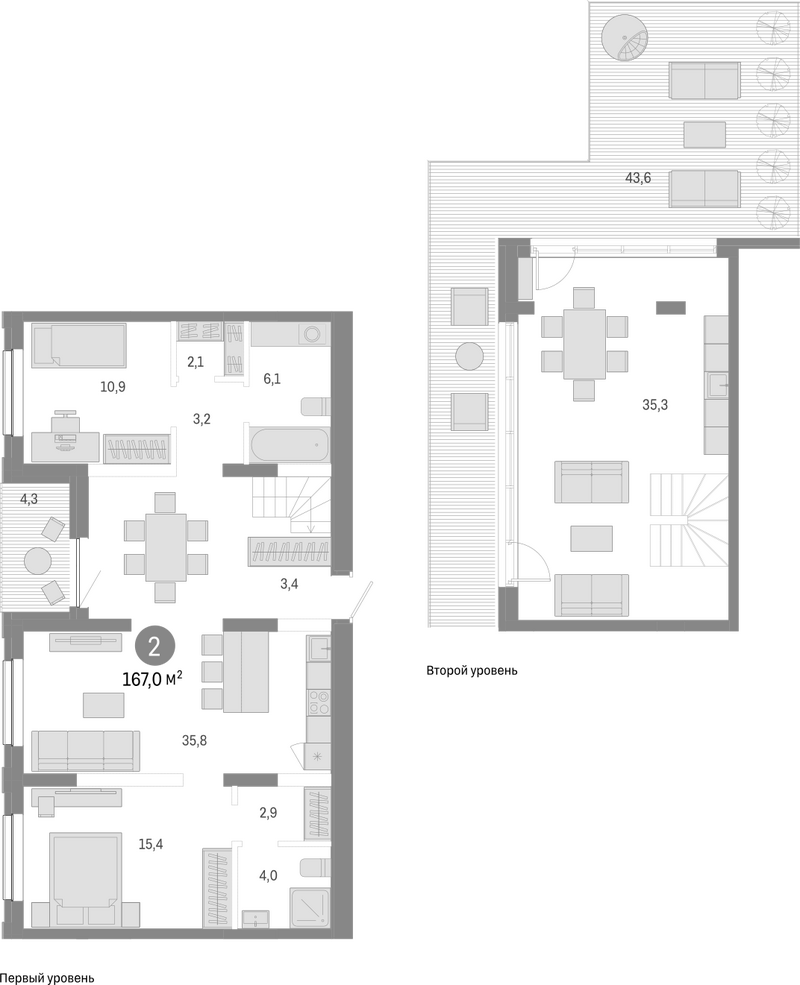 Планировка 3е-к.кв 119.10 м² в ЖК «Европейский берег»
