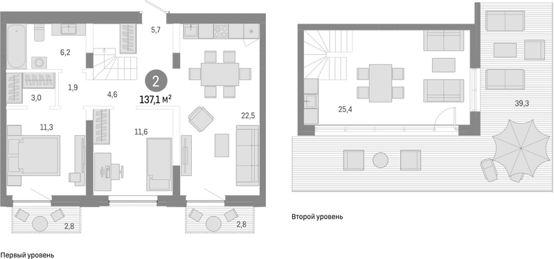 Планировка 3е-к.кв 92.20 м² в ЖК «Европейский берег»