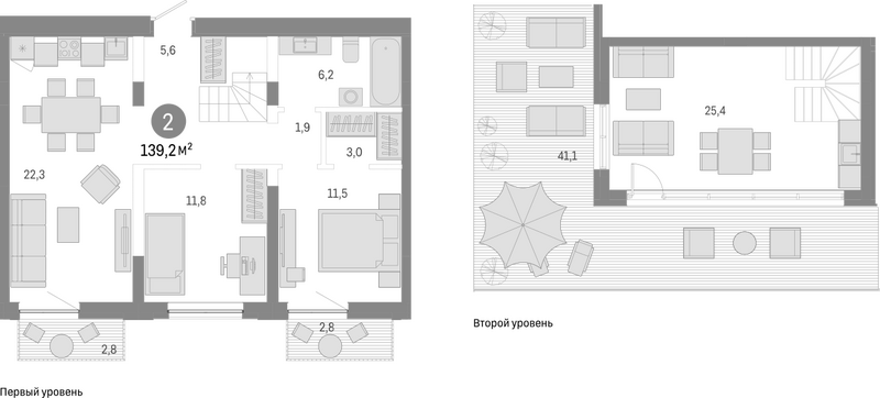 Планировка 3е-к.кв 92.50 м² в ЖК «Европейский берег»