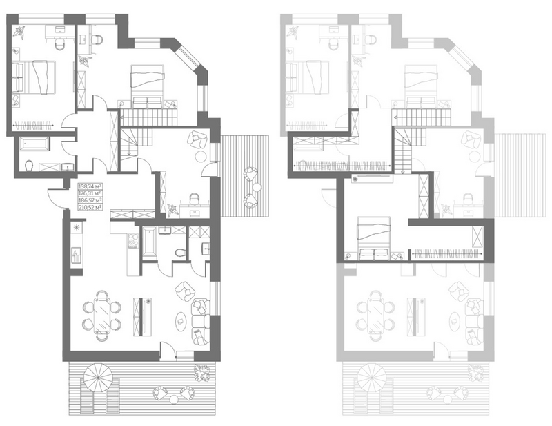 Планировка своб. план. 176.31 м² в ЖК «Собрание»