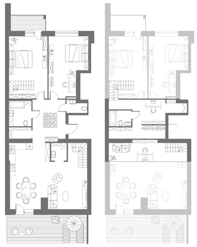 Планировка своб. план. 162.63 м² в ЖК «Собрание»