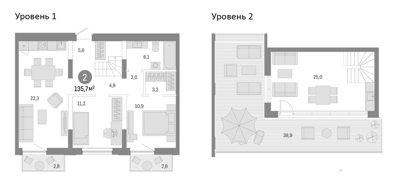 Планировка 4е-к.кв 91.20 м² в ЖК «Европейский берег»