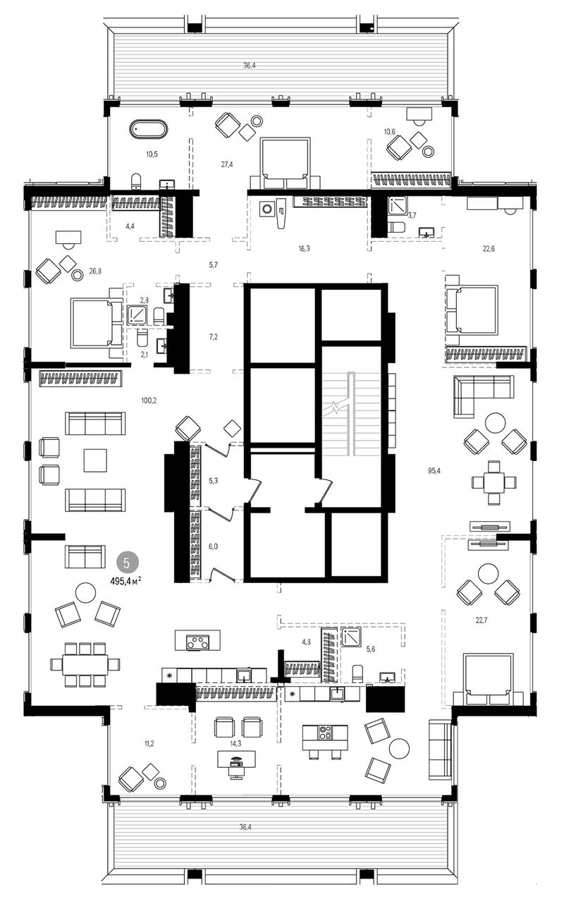 Планировка своб. план. 479.00 м² в ЖК «На Декабристов»