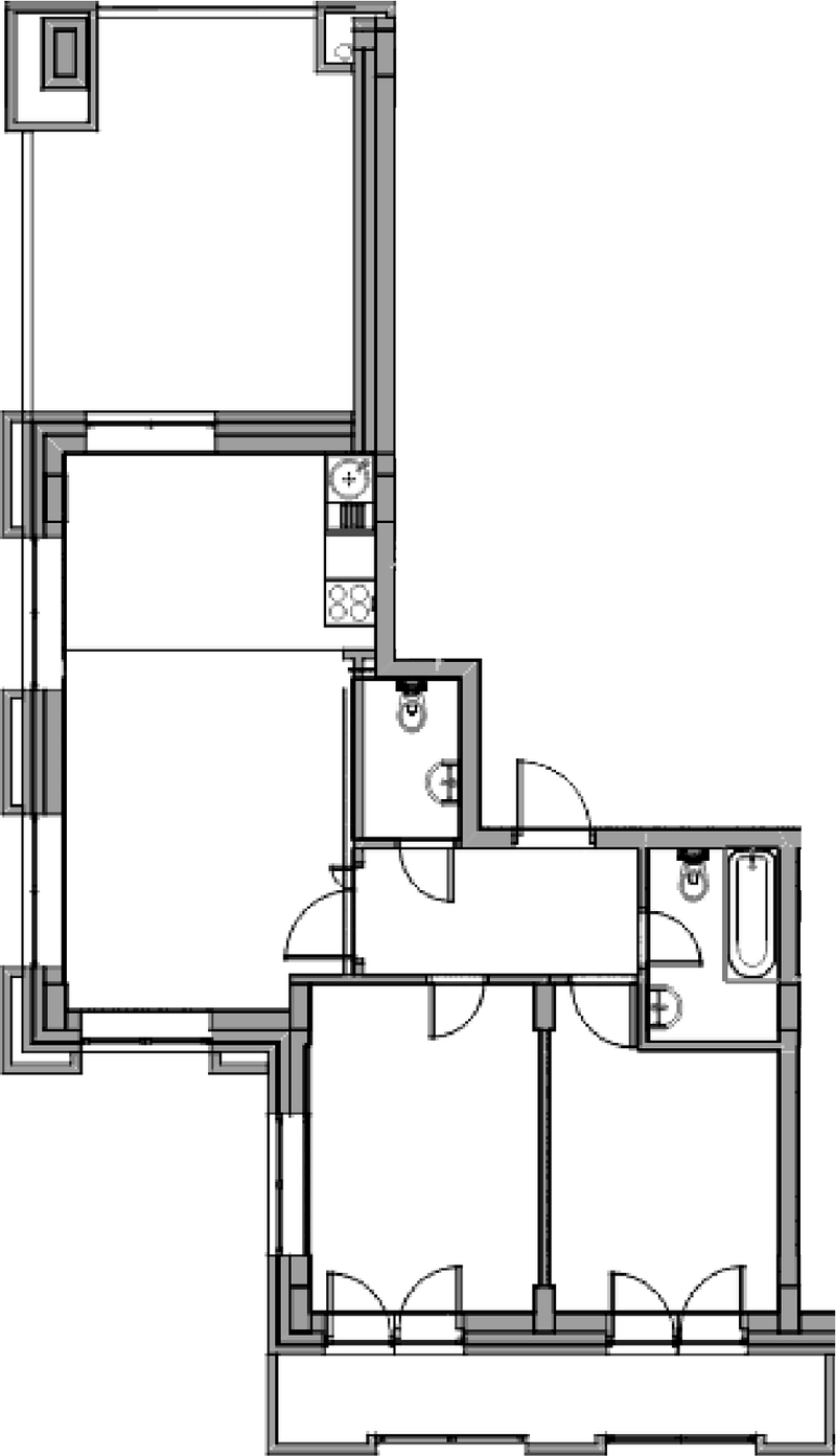 Планировка 2-к.кв 71.80 м² в ЖК «Чернышевский»