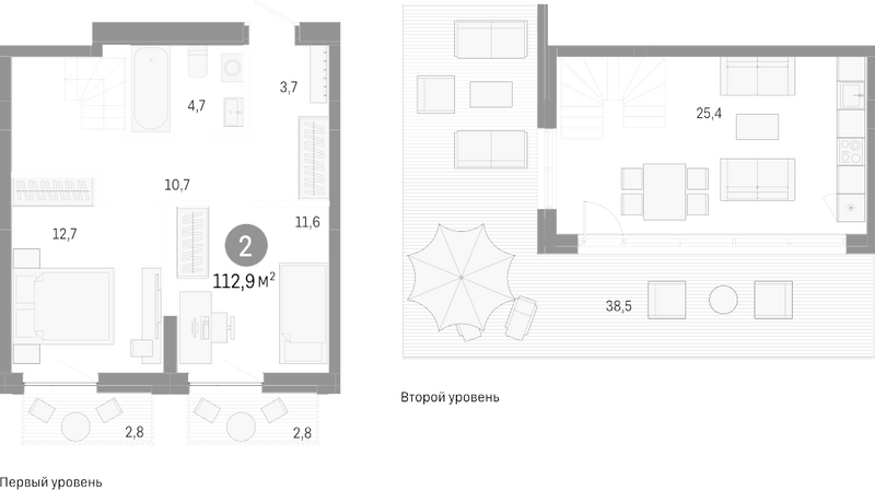 Планировка 3е-к.кв 68.80 м² в ЖК «Европейский берег»