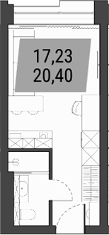 Планировка студии 20.40 м² в ЖК «Лэнд Лорд»