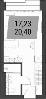 Планировка студии 20.40 м² в ЖК «Лэнд Лорд»