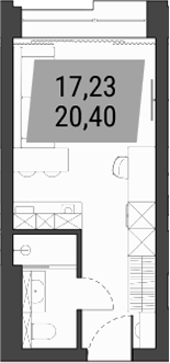 Планировка студии 20.40 м² в ЖК «Лэнд Лорд»