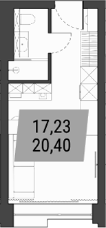 Планировка студии 20.40 м² в ЖК «Лэнд Лорд»