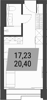 Планировка студия 20.40 м² в ЖК «Лэнд Лорд»
