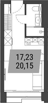 Планировка студии 20.15 м² в ЖК «Лэнд Лорд»