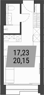 Планировка студии 20.15 м² в ЖК «Лэнд Лорд»