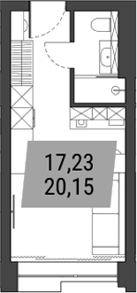 Планировка студии 20.15 м² в ЖК «Лэнд Лорд»