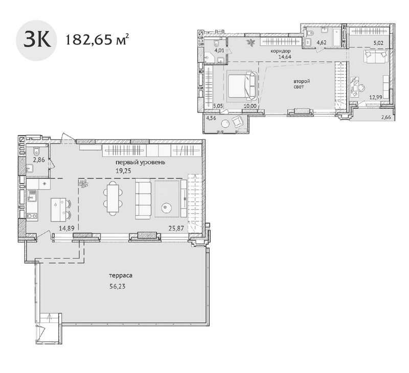 Планировка 3е-к.кв 119.20 м² в ЖК «Заельцовский New»