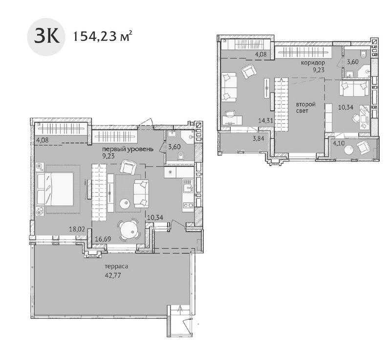 Планировка 3е-к.кв 103.52 м² в ЖК «Заельцовский New»