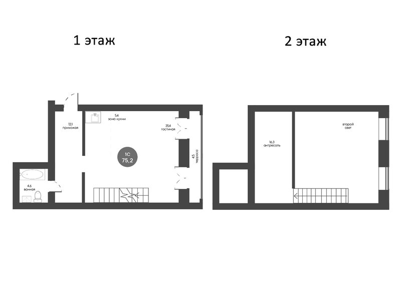 Планировка студии 70.70 м² в ЖК «Белозерский. Томск»