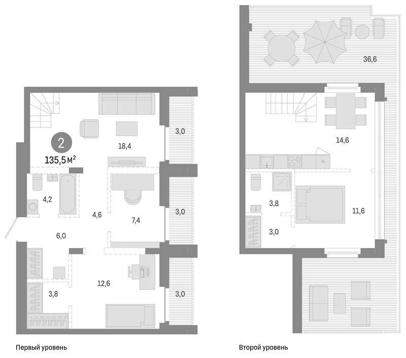 Планировка 3е-к.кв 89.90 м² в ЖК «Европейский берег»