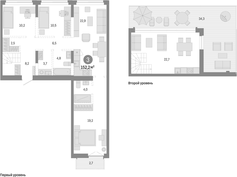 Планировка 5е-к.кв 115.20 м² в ЖК «Европейский берег»