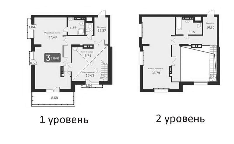 Планировка своб. план. 140.83 м² в ЖК «Марсель-2»