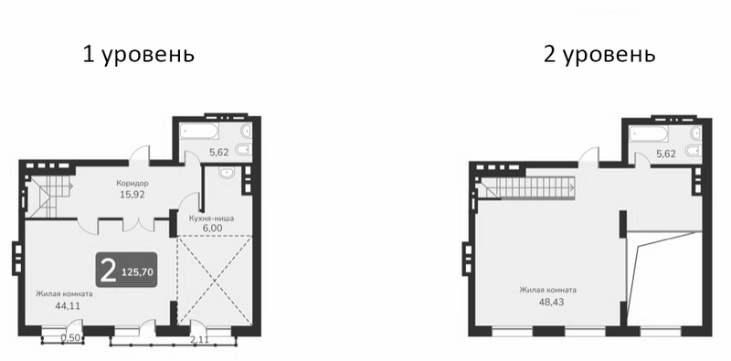 Планировка своб. план. 125.70 м² в ЖК «Марсель-2»