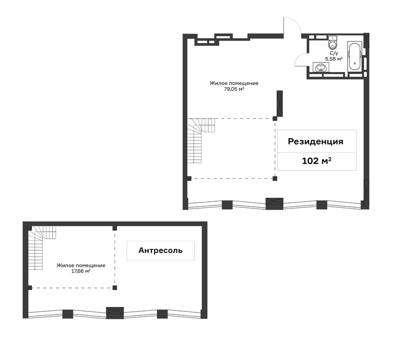 Планировка своб. план. 102.00 м² в ЖК «Чикаго»