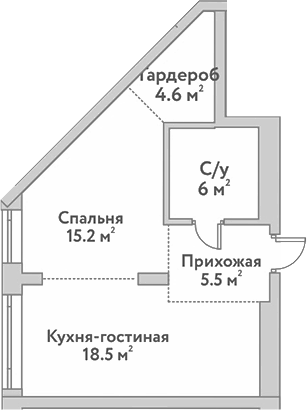 Планировка 2е-к.кв 49.80 м² в ЖК «Flora&Fauna»